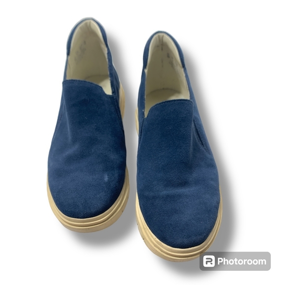 Franco Sarto Women's Mayve Slip On Shoe Size 9m Sneaker Sporty Navy Suede Flat - Picture 2 of 9